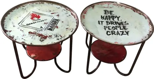 Product image of the product “Table drum recycle metal H50, L59, W59 cm, metal art. ”